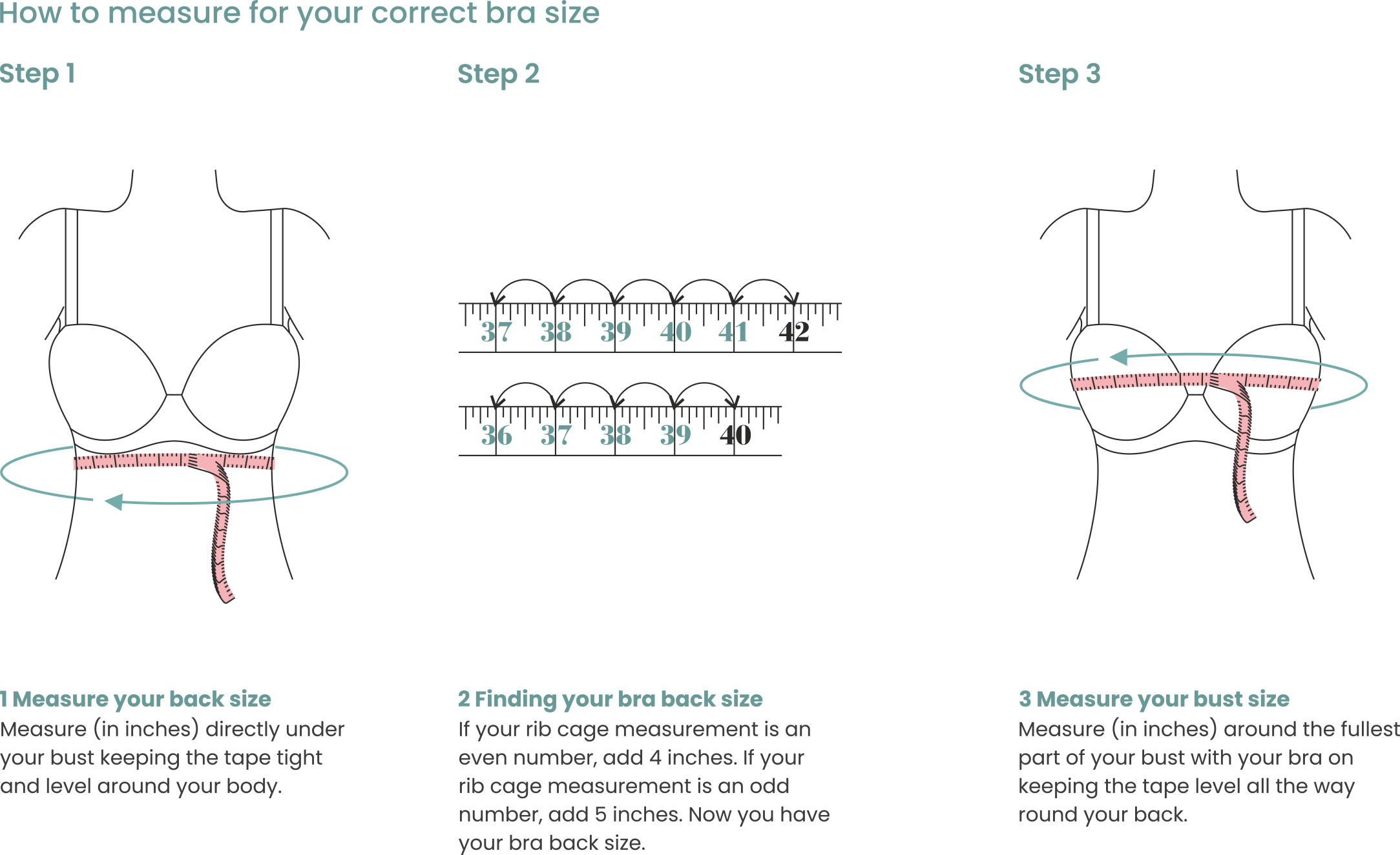 underbust measurement chart