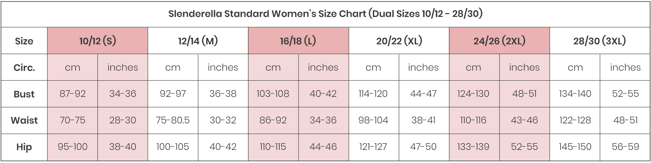 bra cup size chart for men