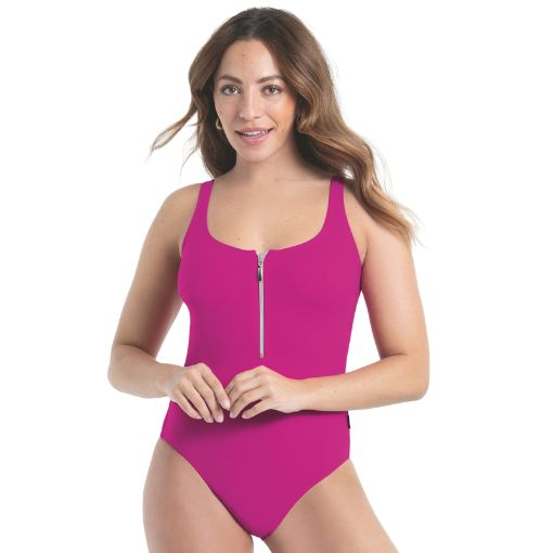 Elouise Zip Opening Soft Cup Active Swimsuit - 7742