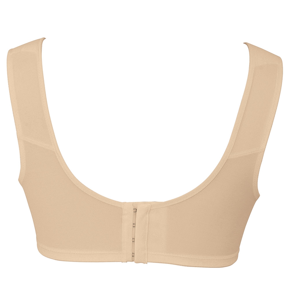 Backview of the Anita comfort Clara Soft Cup Relief Strap bra in skintone