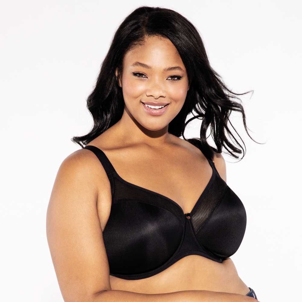Women's Elomi Best EL4300 Smooth Underwire Moulded Convertible Strapless Bra  (Black 40G) 