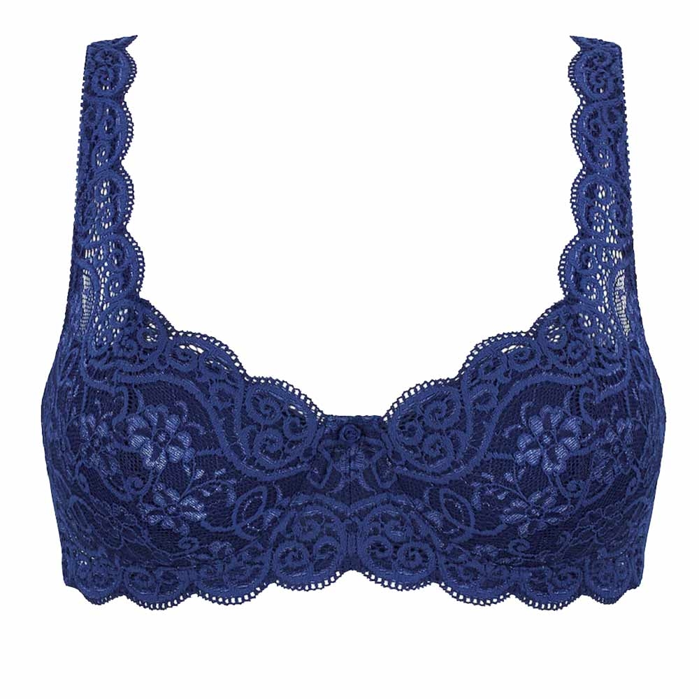 Buy Triumph Amourette 300 Wired Padded Lace Everyday Bra-Blue online