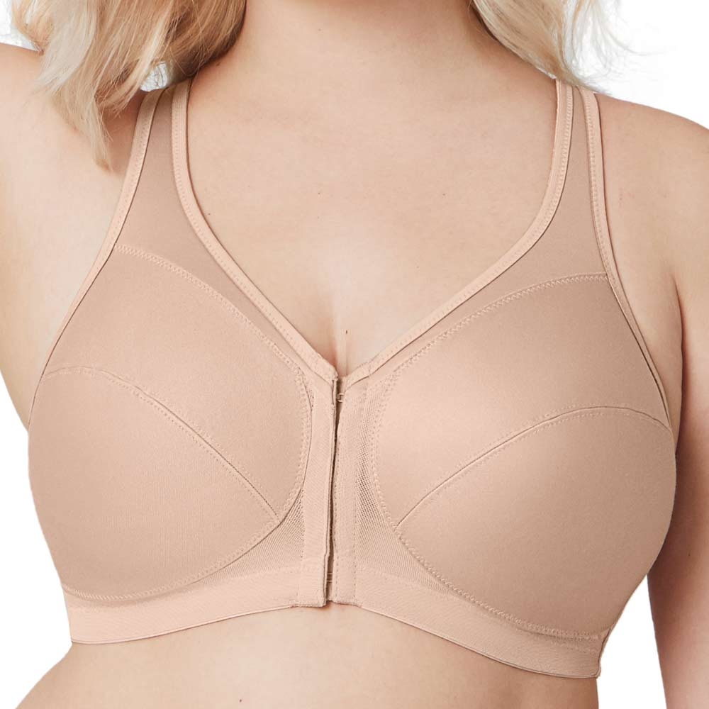 Glamorise Womens MagicLift Front Close Posture Back Support Bra #1265 Cafe