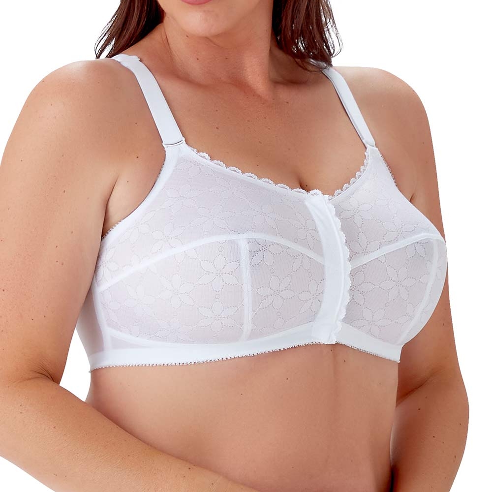 Chagoo Front Fastening Bras, Front Fastening Soft Cup Lace Trim