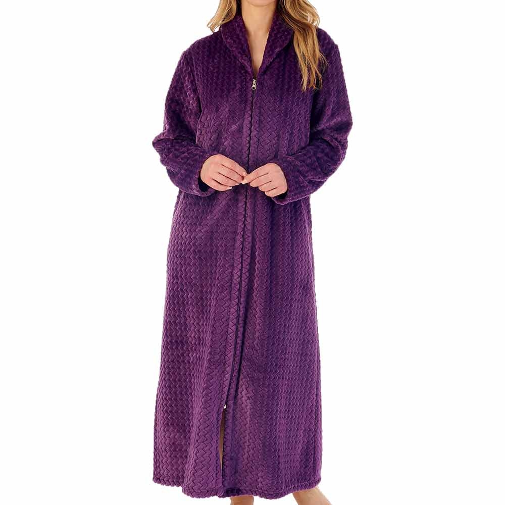 Buy Suzy & Me Ladies Zip Front Soft Embossed Fleece Dressing Gown Online in  India - Etsy