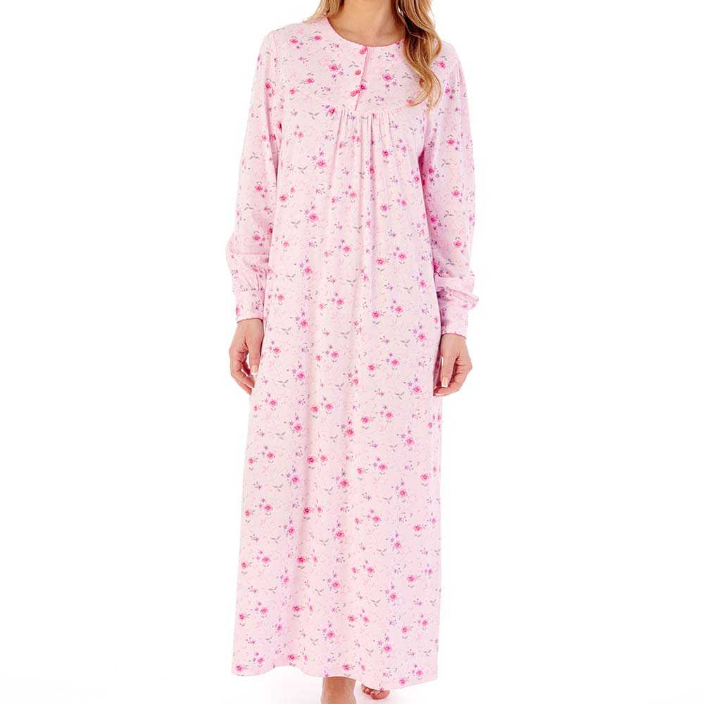 Slenderella Long Sleeve Cotton Long Length 50 inch Nightdress