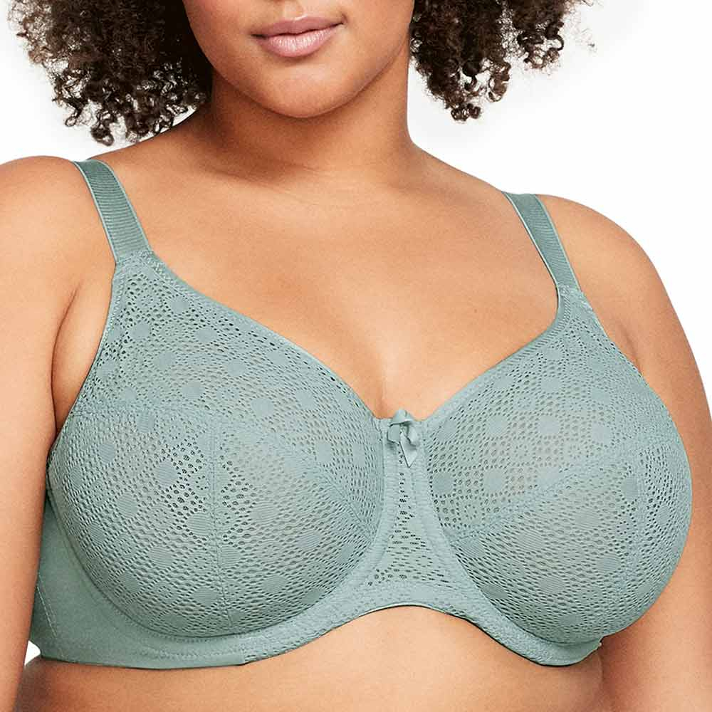  Glamorise womens Feel the Wonder Lace plus-size Underwire Bra,  Lilac, 40C : Clothing, Shoes & Jewelry