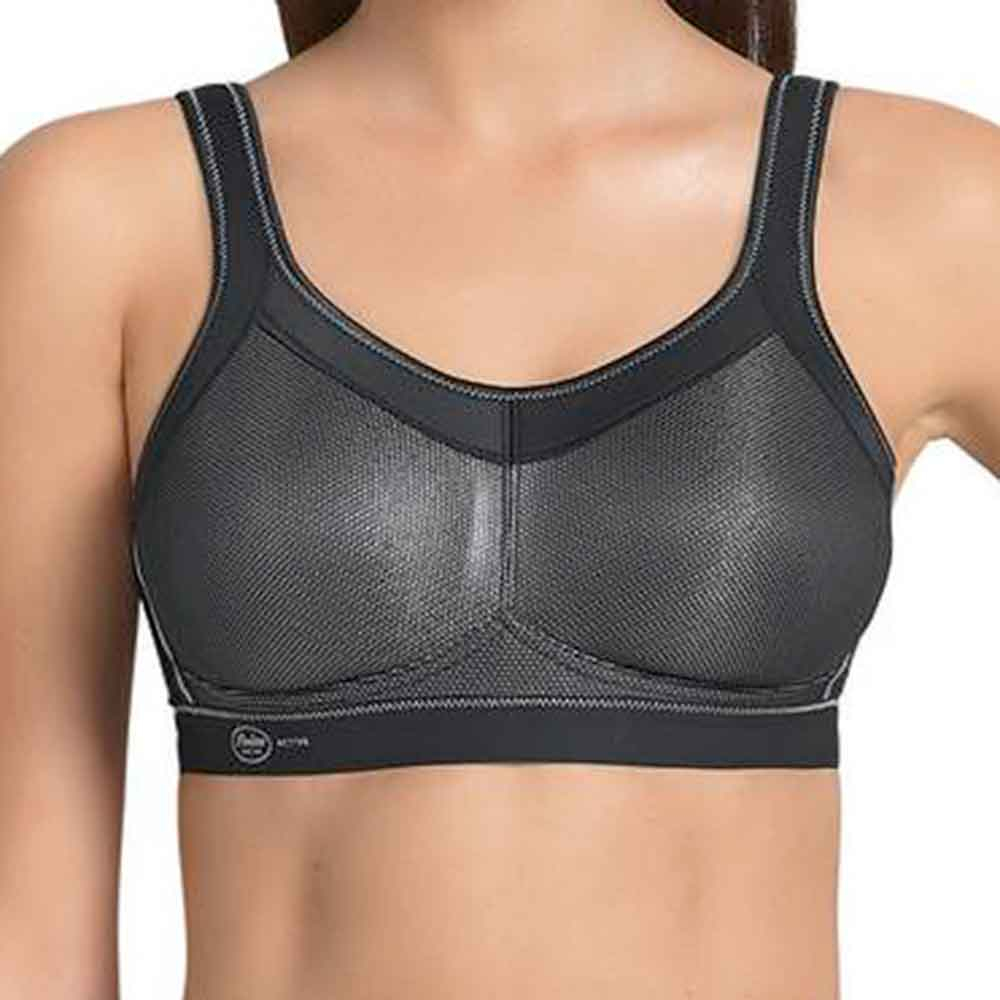 Active Maximum Support Wire Free Sports Bra Black 36D