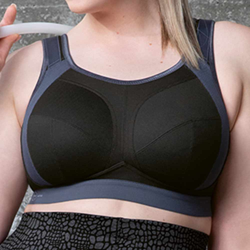 Anita Extreme Control Plus Sports Bra in Black/Anthracite - Busted