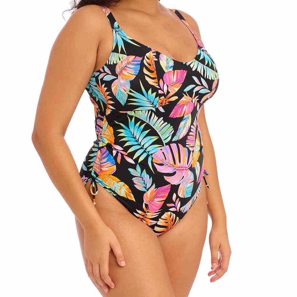 Elomi Swim ES801572 Tropical Falls Mid Rise Bikini Brief - Black