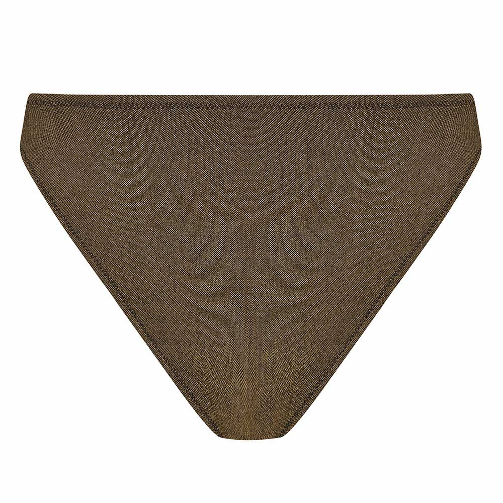 Elomi Swim Sunset Shimmer Hi-leg Bikini Briefs in Gold Rush ES803285
