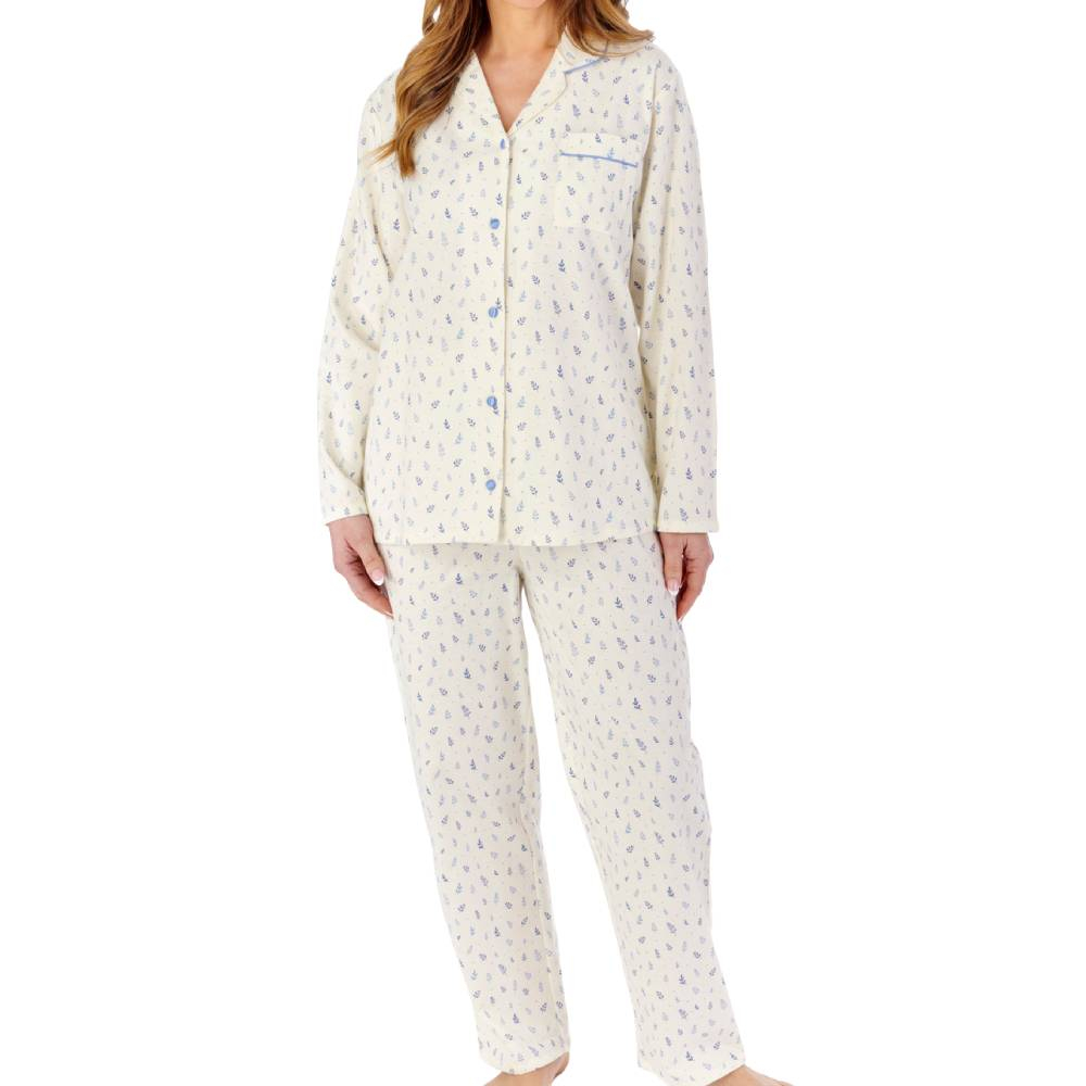 Slenderella Pyjamas product in blue PJW2213- front view image
