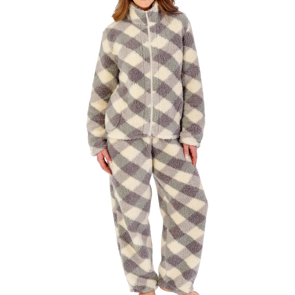 Slenderella Pyjamas product in grey PJW2310- front view image