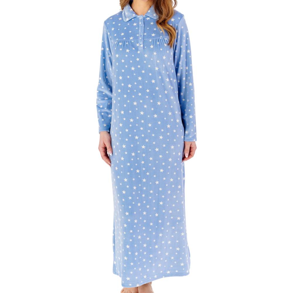 Slenderella Nightdress product in blue NDW2346- front view image