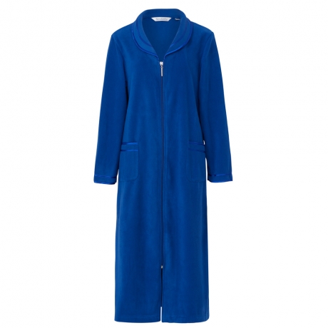 Zip Front Fleecy Housecoat