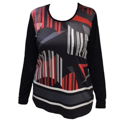 Long Sleeve Abstract Jersey Top