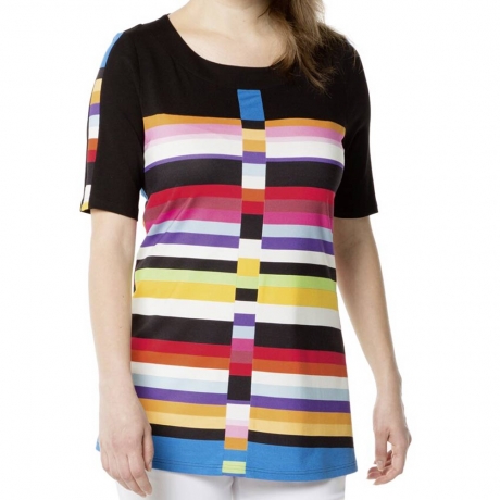 Rainbow Striped Tunic Top