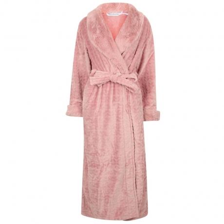 Shawl Collar Wrap Front Cosy Polar Housecoat