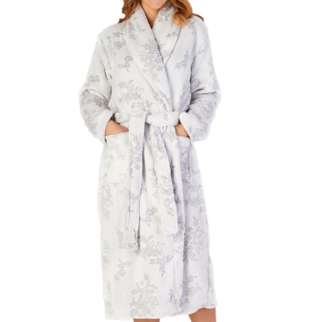 Floral Print Belted Wrap Opening Cosy Housecoat