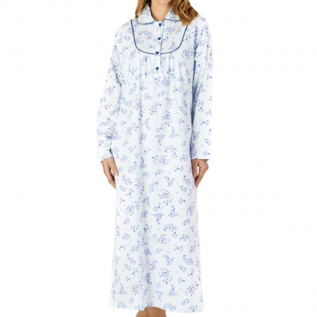Floral Print Longer Length Flannel Nightdress