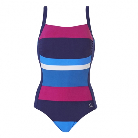 Modern Stripe Chlorine Resistant Moulded Cup Swimsuit