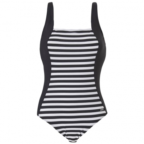 Stripe Front Chlorine Resistant Moulded Cup Swimsuit