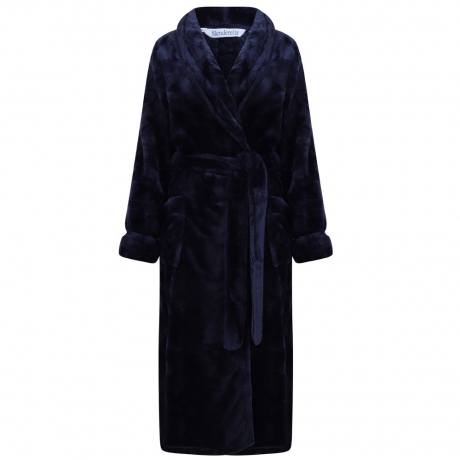 Flannel Fleece Shawl Collar Wrap Housecoat