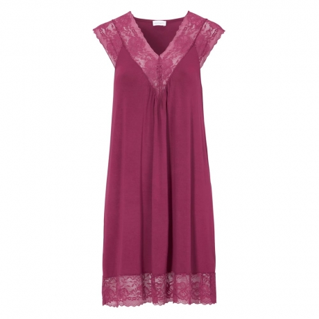 Luxury Cap Sleeve V-neck Lacy Nightdress