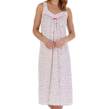 Trailing Floral Broad Strap Jersey Nightdress