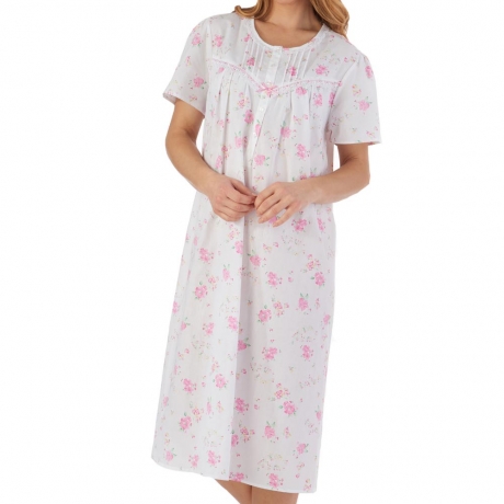 Floral Print Pure Cotton Short Sleeve Woven Nightdress
