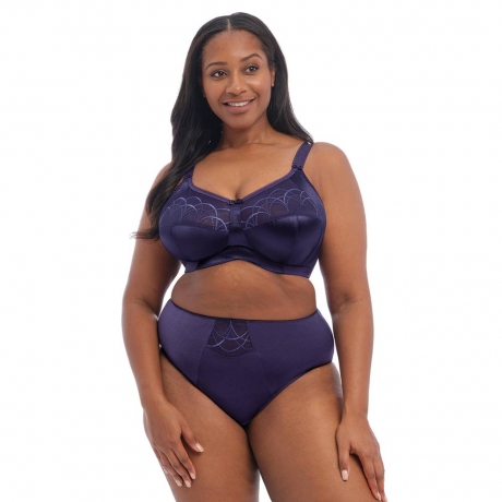 Elomi Cate Soft Cup Bra and full briefs in ink EL4033