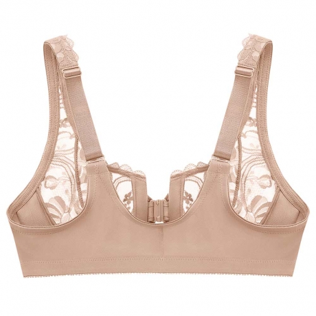 Glamorise Wonderwire Lace Front Close Bra Review backview