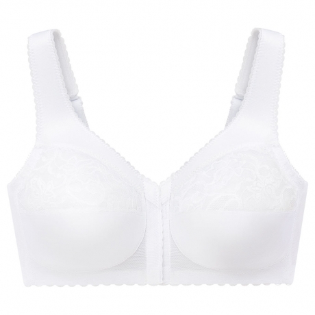 Glamorise Soft Cup Front Fastening Bra in White 1200