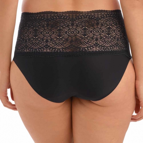 Backview of Fantasie Lace Ease Invisible Stretch Full Briefs in black FL2330