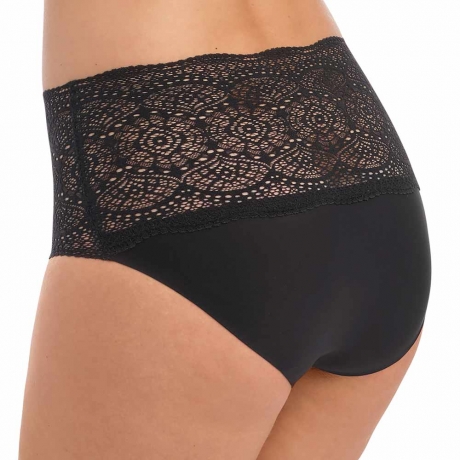 Sideview of Fantasie Lace Ease Invisible Stretch Full Briefs in black FL2330