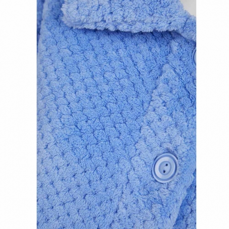Close up of Slenderella Bedjacket in BLUE BJ4325