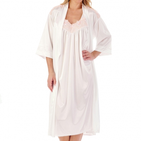 Slenderella Housecoat and Nightdress in ivory HC55403 and ND55402