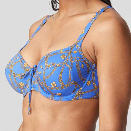 Sideview of PrimaDonna Olbia Bikini Top in Electric Blue 4009110