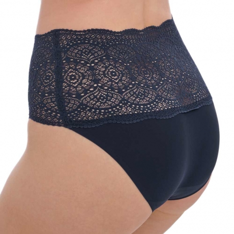 Sideview of Fantasie Lace Ease Invisible Stretch Full Briefs in navy FL2330