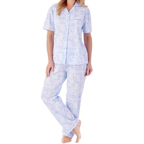 Pansy Short Sleeve Buttoned Tailored Cotton Pyjama Set