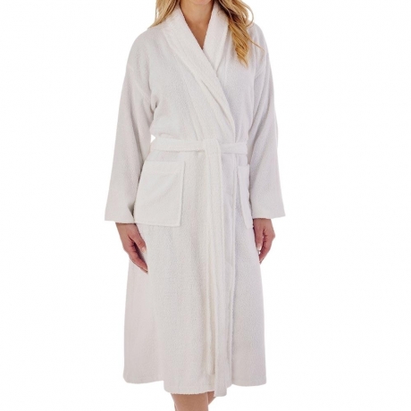 Long Sleeve Pure Cotton Towelling Wrap 46 inch Bath Robe