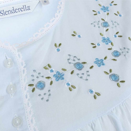 Close up of Slenderella Nightdress in blue ND3270