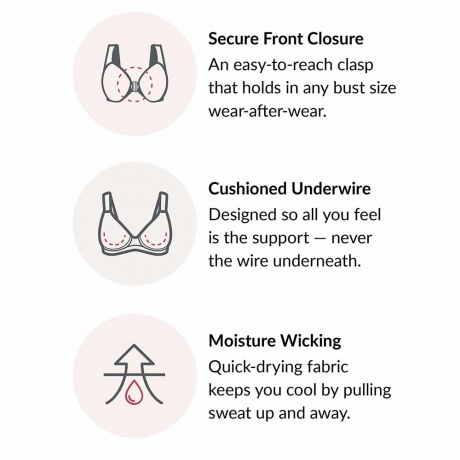 Glamorise Elegance Wonderwire Bra Features Chart