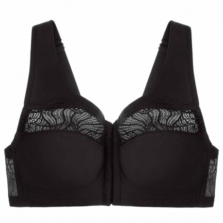 Glamorise Magic Lift Natural Shape Front Fastening Soft Cup Bra in black 1210