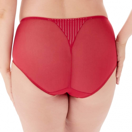 Backview of Berlei Beauty Stripe Briefs in passion red B523