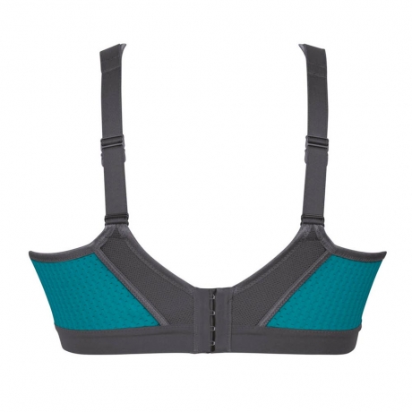 Backview of Anita Active Extreme Sports Bra in peacock/anthracite 5567