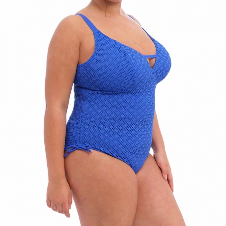 Sideview of Elomi Swim Bazaruto Swimsuit in sapphire ES800643