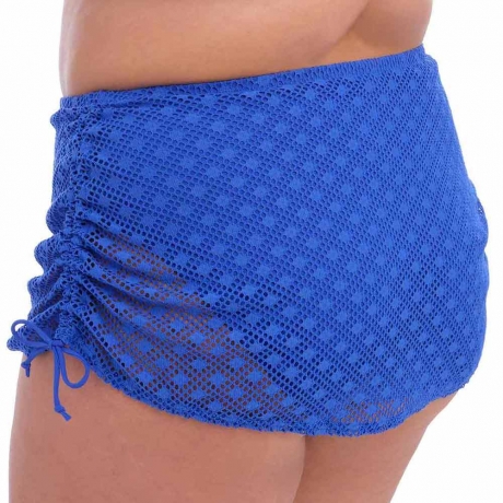 Sideview of Elomi Swim Bazaruto Skirted Bikini Briefs in sapphire ES800683