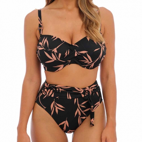 Fantasie Swim Luna Bay Bikini Top and Bikini Briefs in lacquered black FS502409 and FS502478