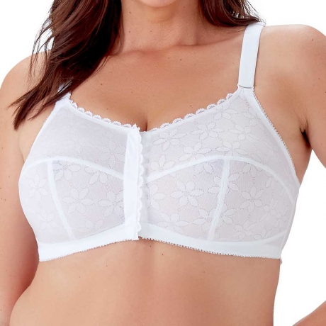 Berlei Classic Soft Cup Front Fastening Lace Bra in white B511